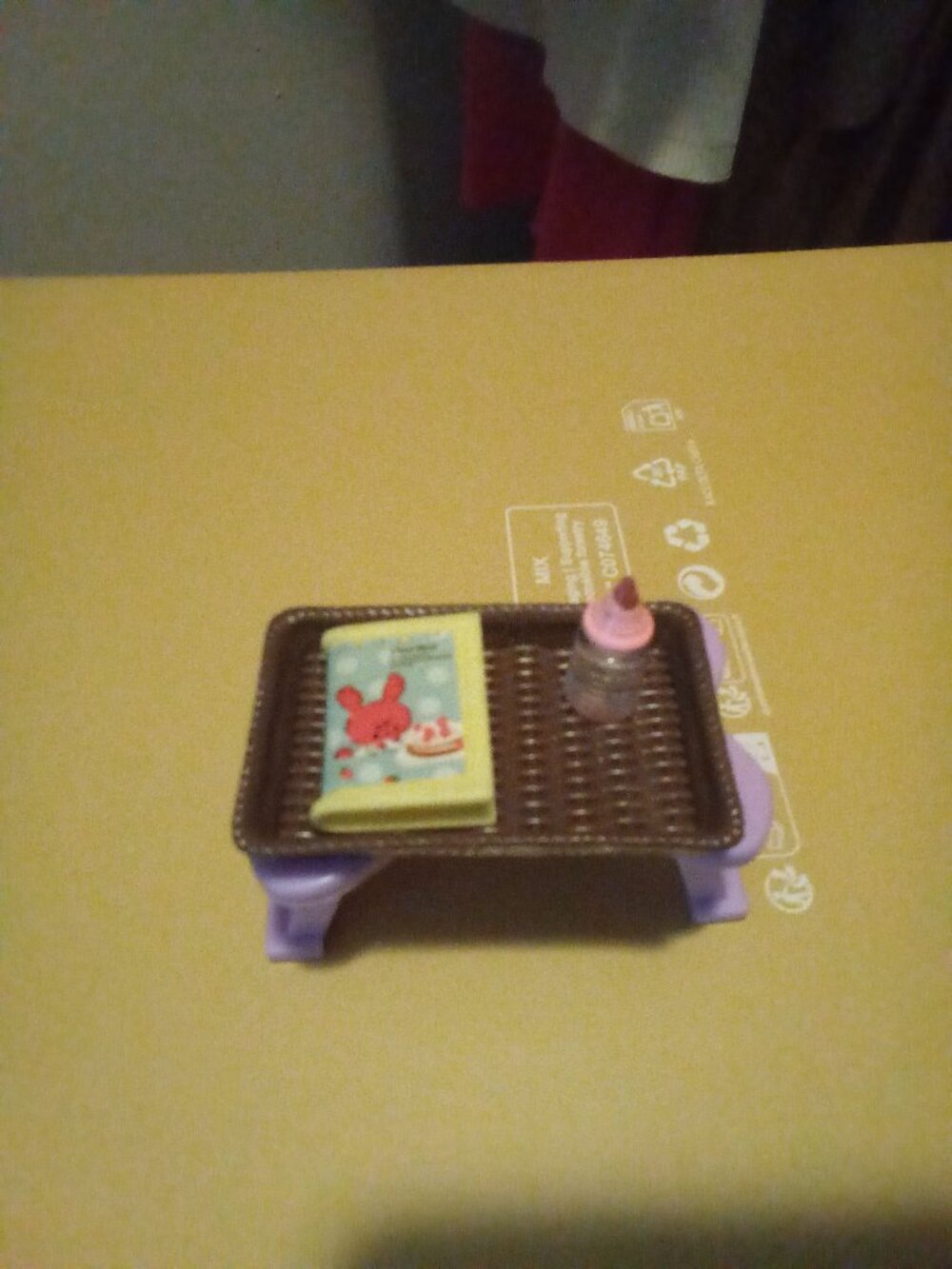 Mini Dollhouse Baby Bottle Storybook & Tray Bundle Pink Blue